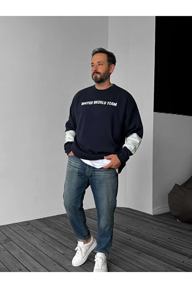 Lacivert New York Örme Sweatshirt JJ-104 - 5