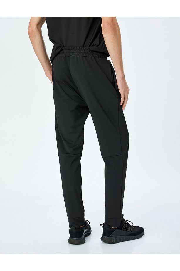 Dikiş Detaylı Beli Bağcıklı Jogger Spor Eşofman Altı - 4