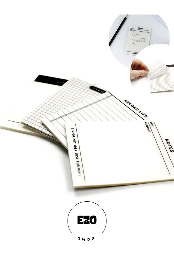 Şeffaf Yapışkanlı Not Kağıdı Postit Gridnot Post-it 4 Adet - 1