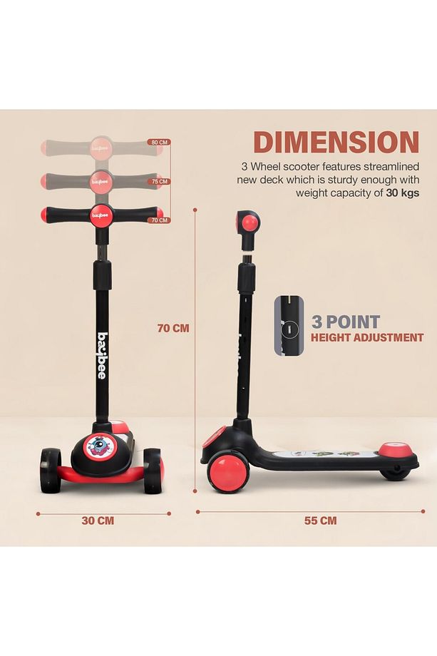 Sonic Skate Scooter, 3 Tekerlekli, Ayarlanabilir ve LED Tekerlekli - 3