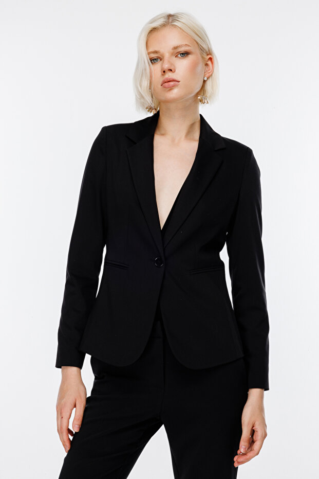 Tek Düğmeli Klasik Ceket - 3