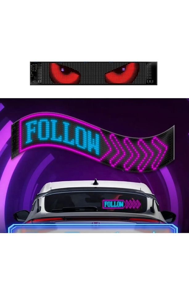 Katlanabilir Led Matrix Piksel Panel Işık Uygulaması Uzaktan Kumanda Dijital Tabela Kayar Led 60cm - 4