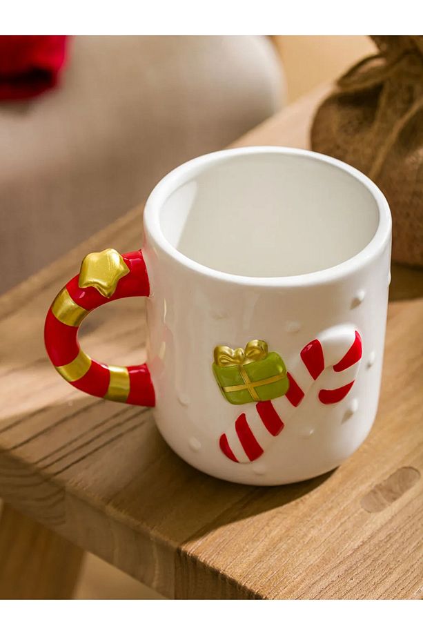 LCW HOME Beyaz Yılbaşı Temalı Seramik Kupa 492 Ml - 3