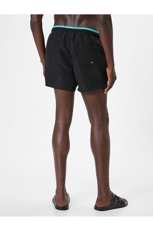 Deniz Şortu Mini Oversize Beli Bağcıklı - 4