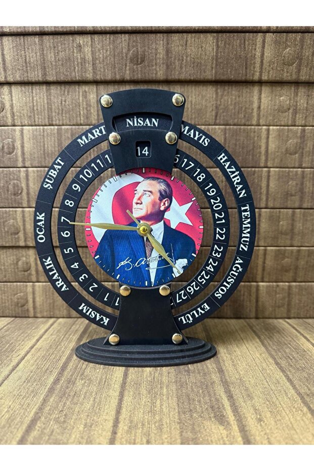 Shelife  Atatürk Resimli Sonsuz Maya Takvimli Saat - 1
