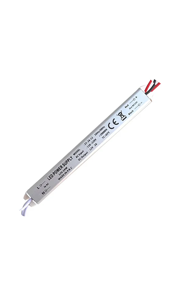 Kalem Tipi İnce Şerit Led Trafo 12V Adaptör Driver 24 Watt 2 Amper - 1