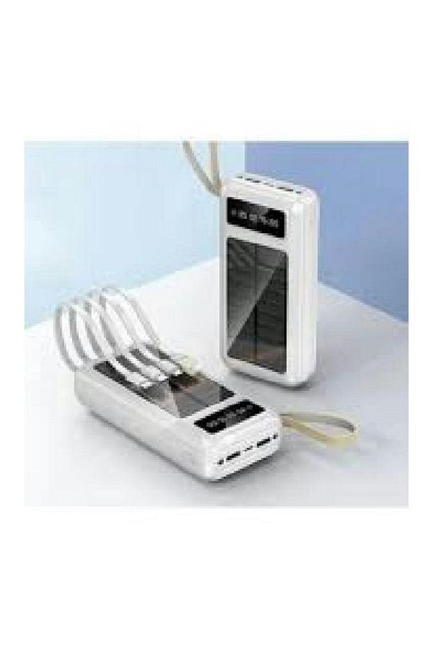 Pw-61 Led Işıklı Usb Mikro Type-c Lighning Kablolu 2xusb 30000mah Lcd Powerbank - 3