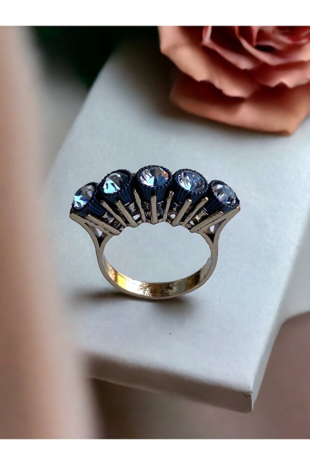 خاتم مرصع بالألماس 5 أحجار - 2