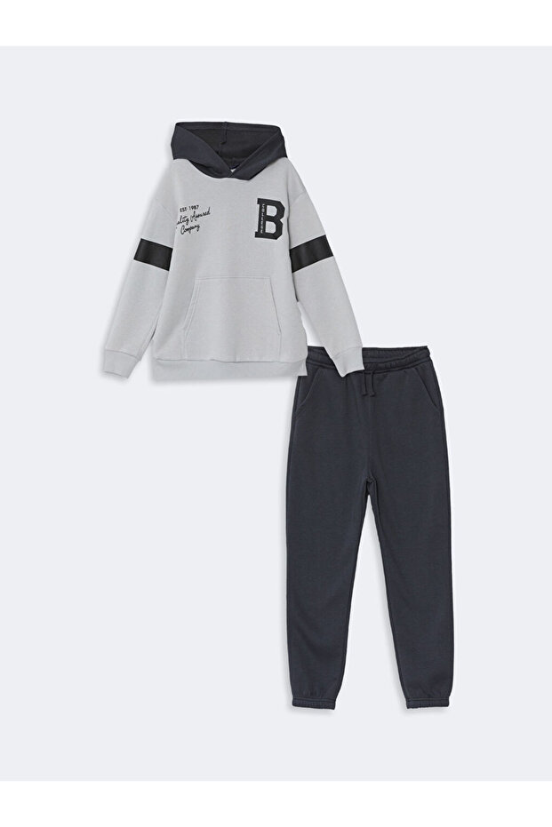 LCW Kids Kapüşonlu Erkek Çocuk Kalın Eşofman Takım - 1