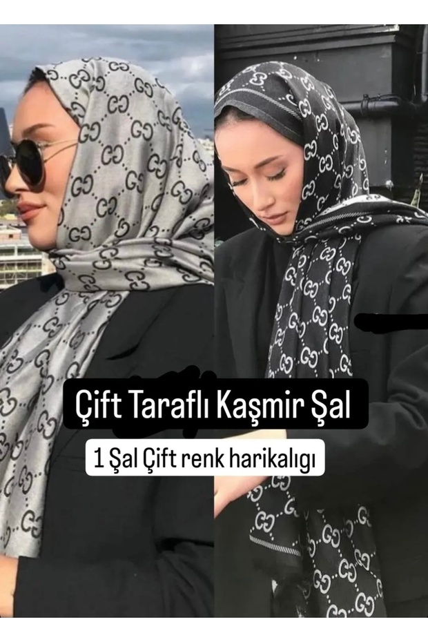 Çift taraflı kaşmir ipek şal - 2