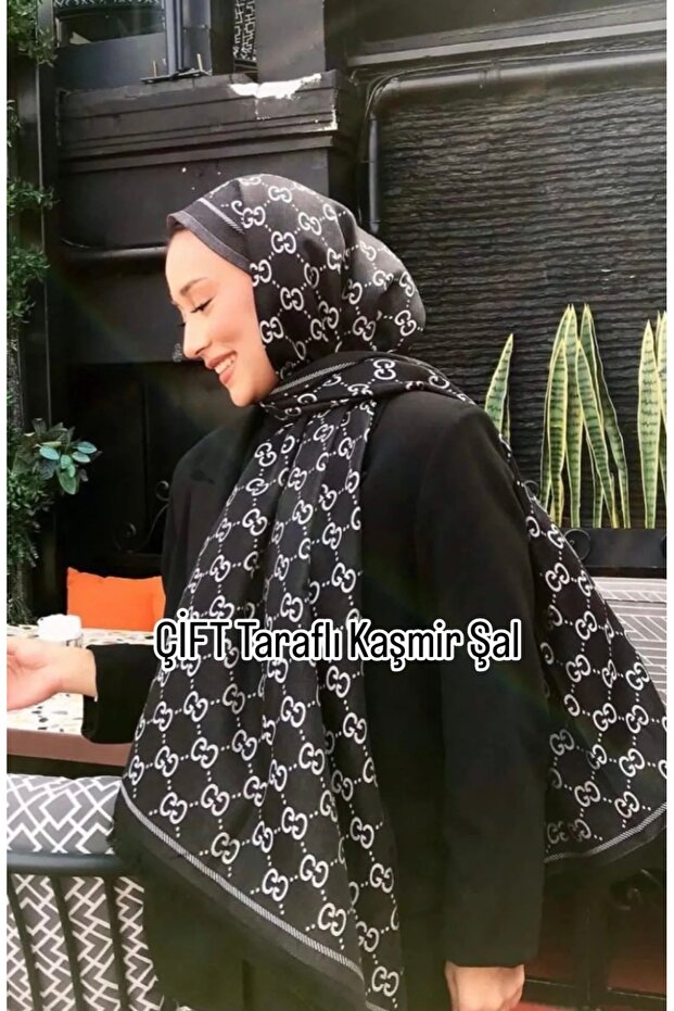 Çift taraflı kaşmir ipek şal - 1