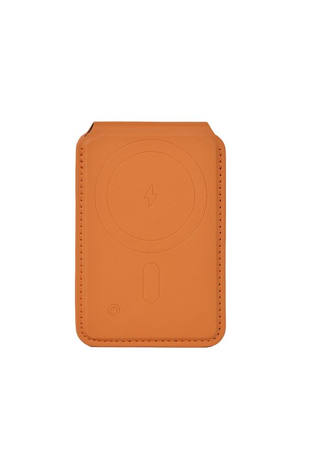 FindMy Özellikli Magnetik Standlı Kartlık Wiwu MW-005 Qi Kablosuz Şarj Uyumlu Mag Wallet Kahverengi - 5