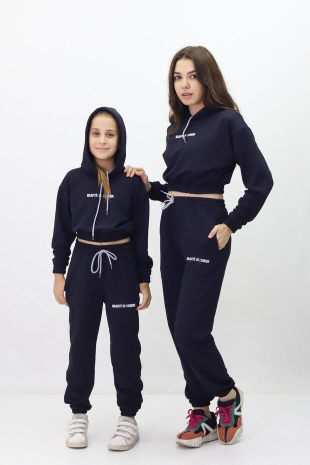 Fox Moda Women's Kids Tracksuit Set Sweatshirt Sweatpants Mother Kids 2 Yarns Seasonal