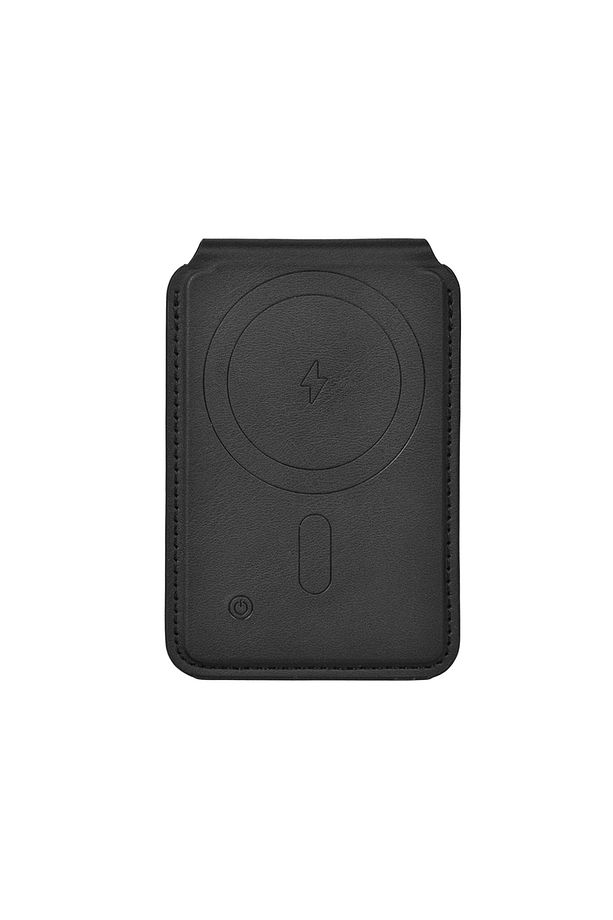 FindMy Özellikli Magnetik Standlı Kartlık Wiwu MW-005 Qi Kablosuz Şarj Uyumlu Mag Wallet Siyah - 3