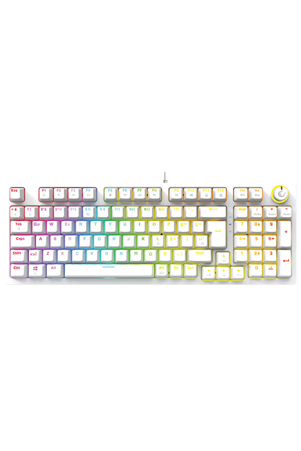 ENIGMA RGB Aydınlatmalı Red Switch Tam 1800 Kompakt Dizilim Gaming Mekanik Oyuncu Klavyesi Beyaz