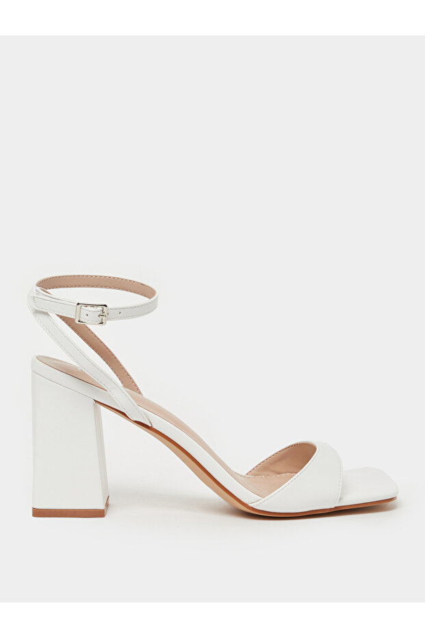 Solid Ankle Strap Block Heel Sandals - 2