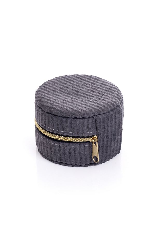 Yuvarlak Fitilli Kadife Siyah Takı Kutusu 8 X 8 X 5,5 Cm - 8