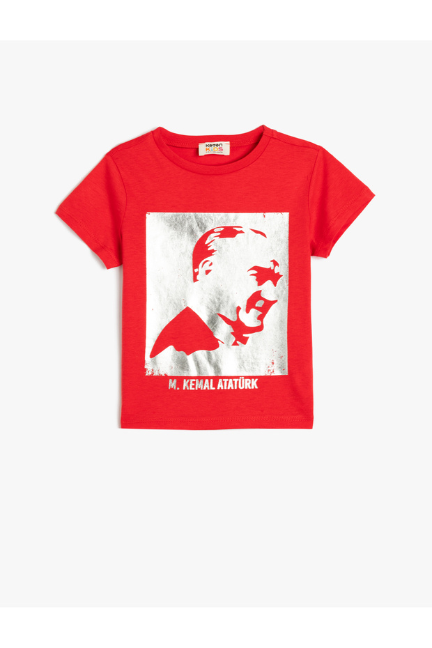 Ataturk Printed T-Shirt Short Sleeve Crew Neck Cotton