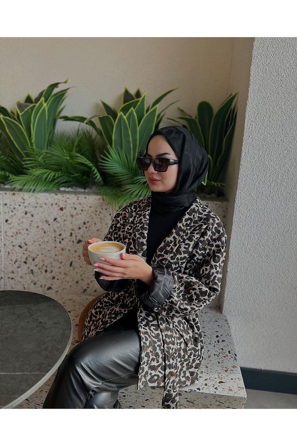 Astarlı Leopar Kaşe Ceket - 2