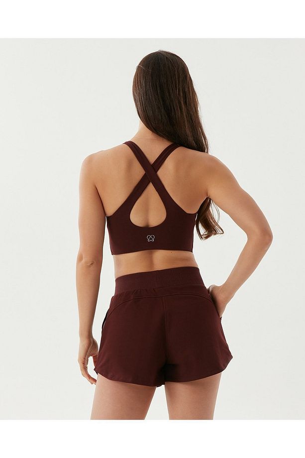 Kestane Bel Lastikli Ayarlanabilir Sweatshort Şort - 6