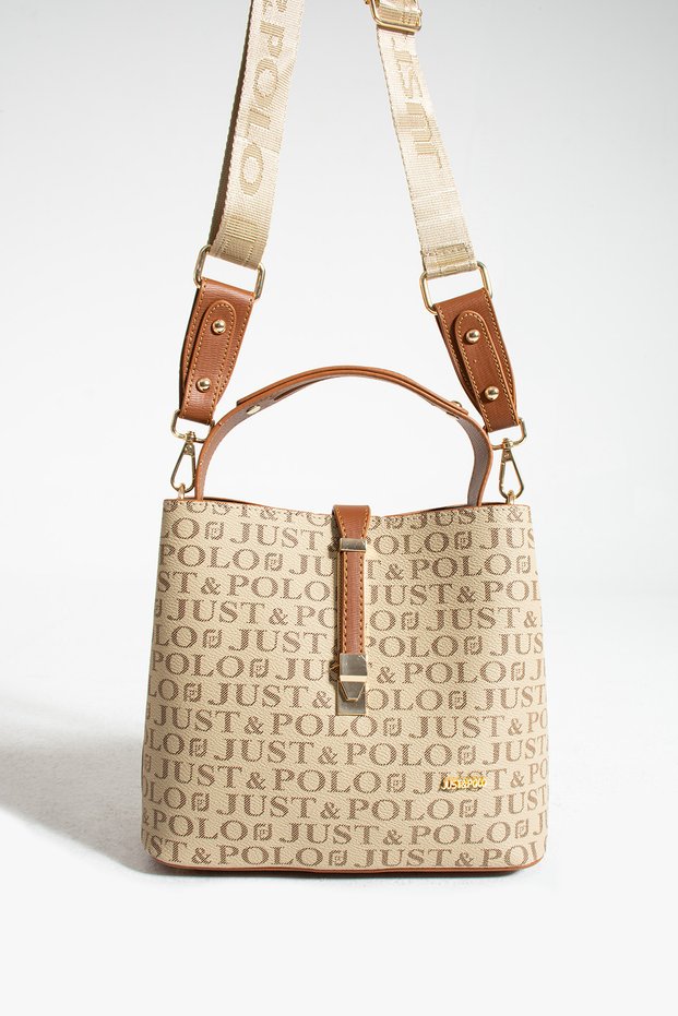 Mink Women's Hand and Shoulder Bag with Magnet and Chain Detail