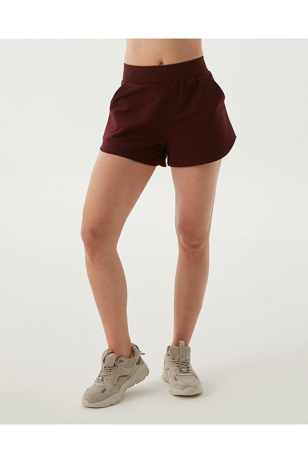 Kestane Bel Lastikli Ayarlanabilir Sweatshort Şort - 5