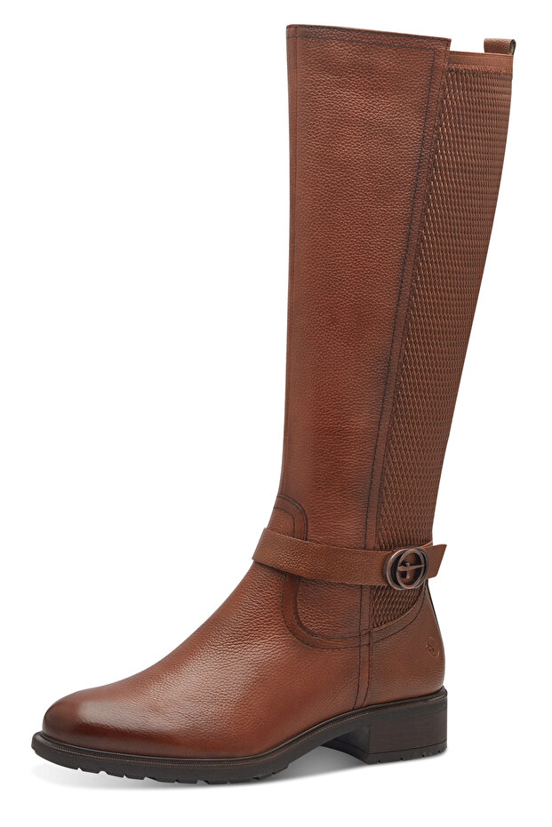 Damen Elegante Stiefel 1-25618-43 Braun 305 Cognac Kunstleder ve TOUCH-IT - 1