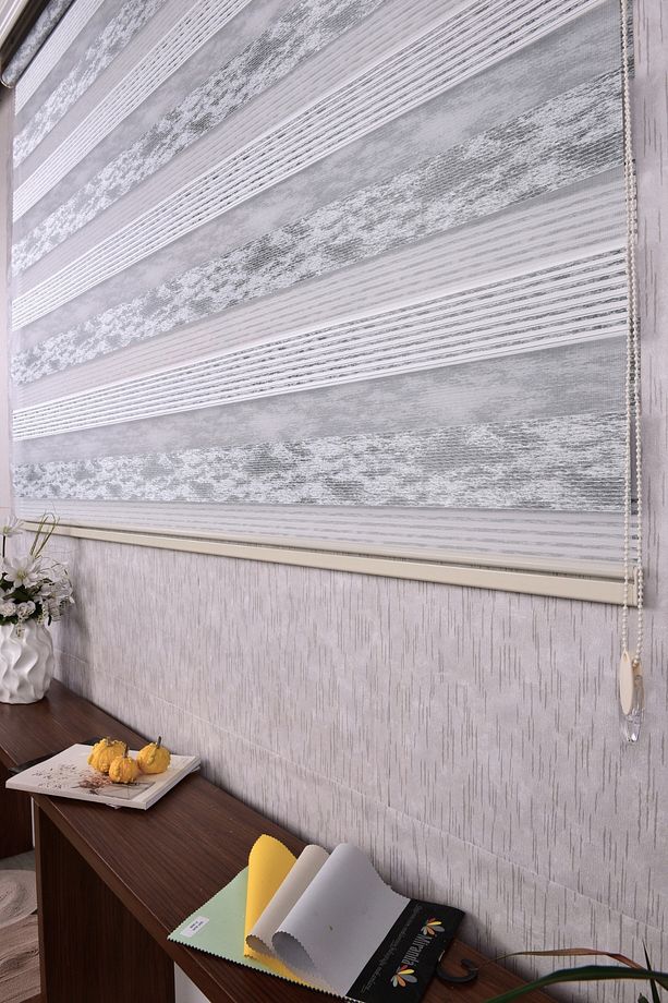 Gri Düz-pliseli Etek Dilimsiz 10790-v11 Zebra Stor Güneşlik Perde - 5