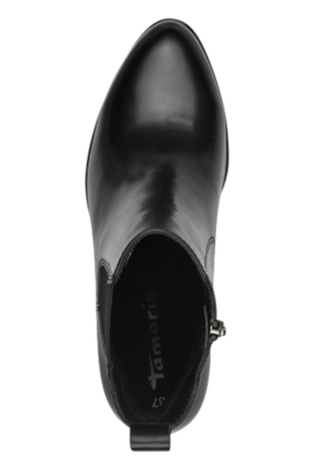 Damen Elegante Stiefelette 1-25365-43 Schwarz 001 Siyah Leder ve DOKUNMATİK - 4