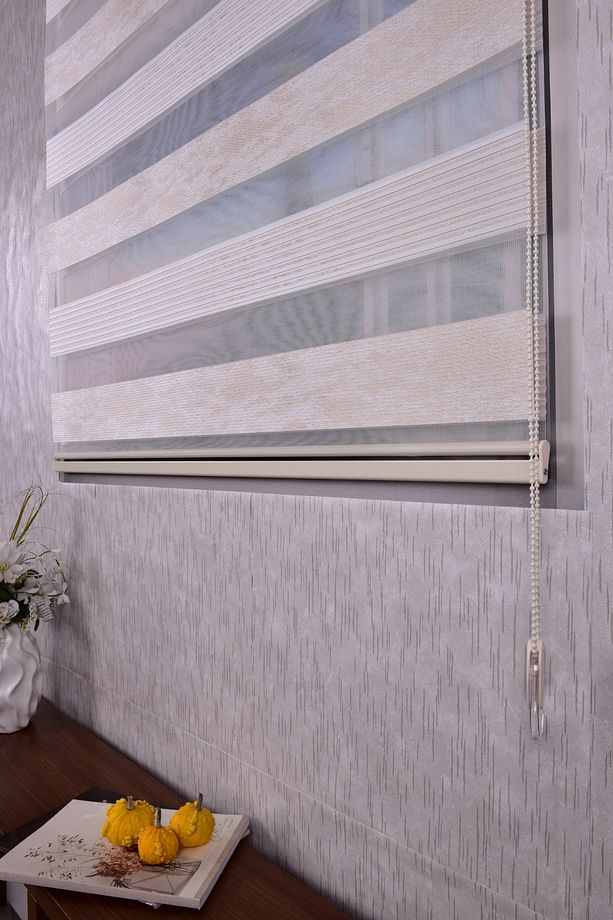 Krem Pliseli Etek Dilimsiz Ds 10790-v6 Zebra Stor Güneşlik Perde - 5