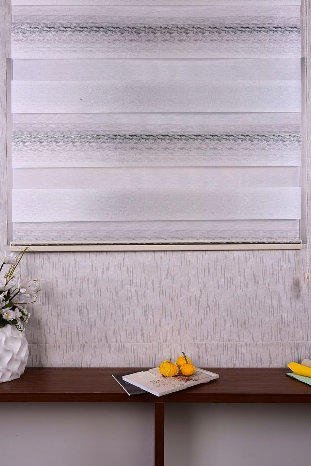 Grej Düz Etek Dilimsiz Ds 11746 V3 Zebra Stor Güneşlik Perde - 3