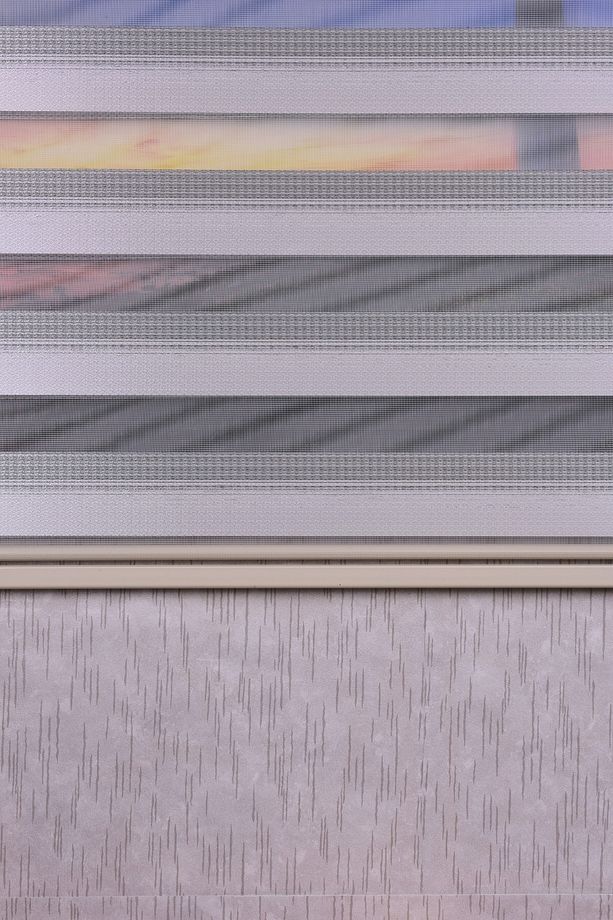 Açık Gri Kendinden Desenli Etek Dilimsiz Ds11747 V3 Zebra Stor Güneşlik Perde - 4