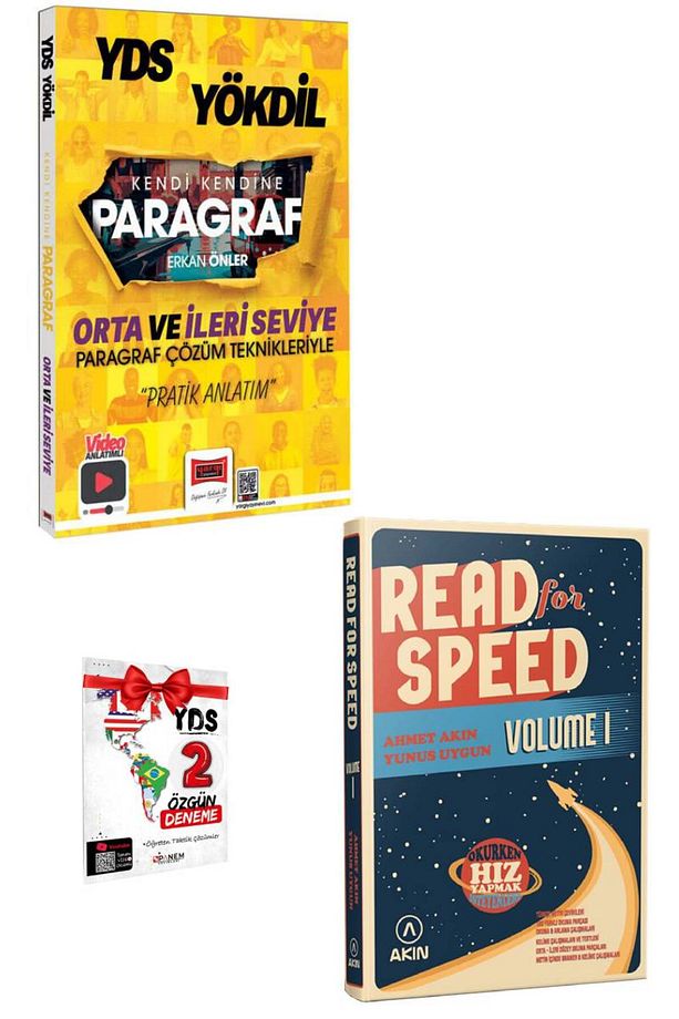 Yargı Yayınları YDS YÖKDİL Kendi Kendine Paragraf+Akındil Read For Speed+Hediye - 1