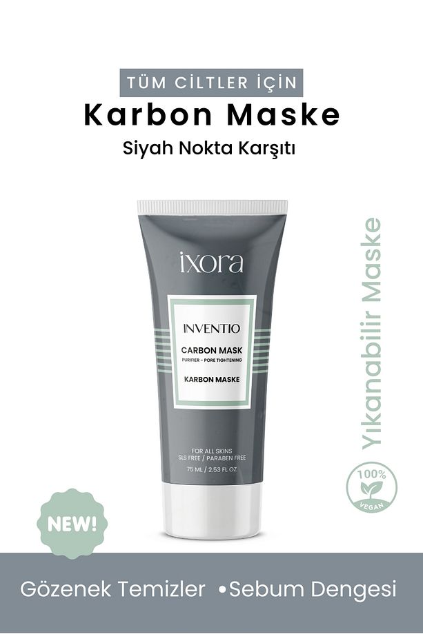 Inventio Detoks Etkili Ve Siyah Nokta Önleyici Aktif Karbon Maske, 75 ml - 1