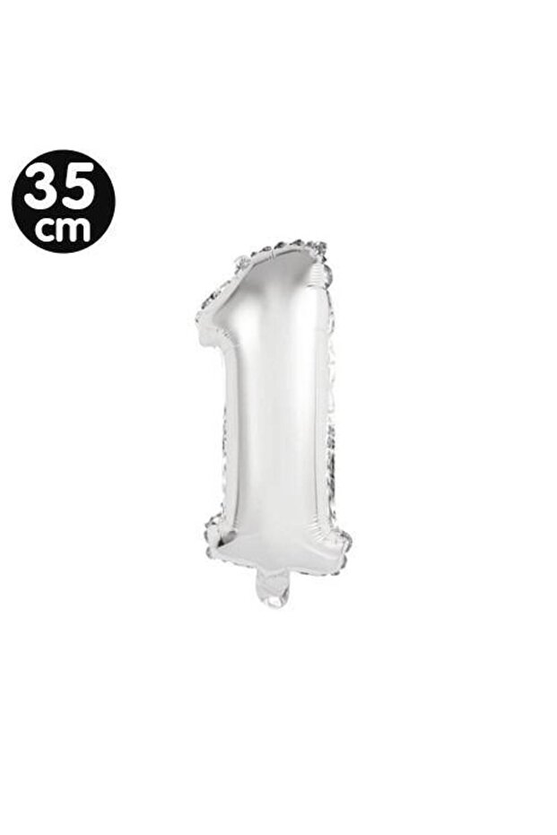 1 بالون فويل رقم فضي (35 سم)