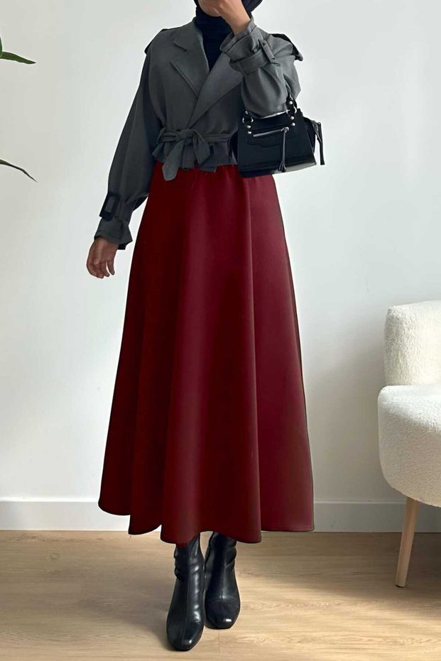 Women's Scuba Fabric Modest Skirt
