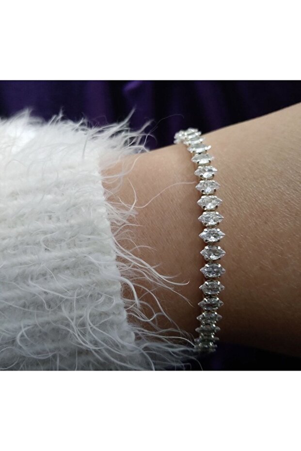 Çelik Full Taşlı - Kadın Bileklik - 4