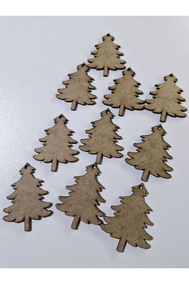 Christmas Pine Tree Ornament Wooden Mdf 10PCS Magnet, Keychain, Paintable 8 cm height