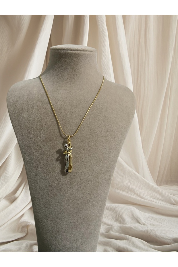 Sarılan Çift Aşk Kolye Gold - 1