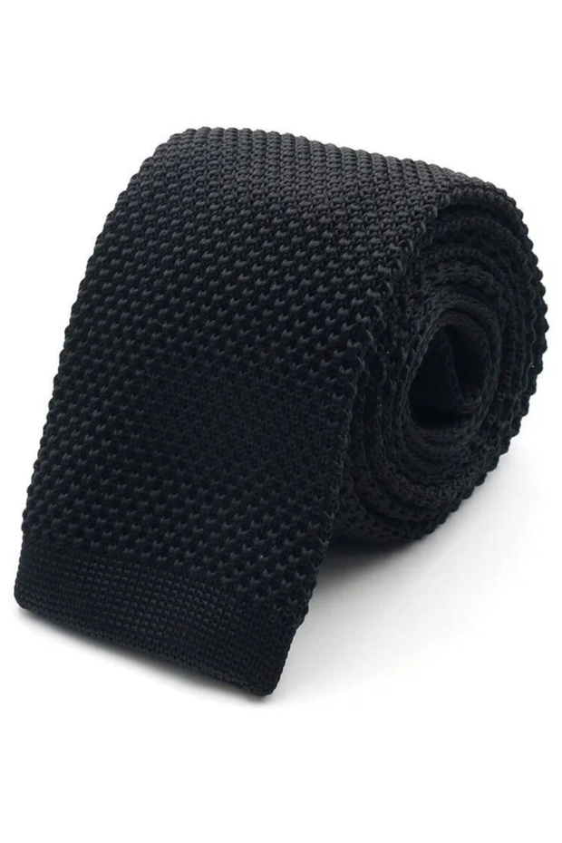 ERKEK ÖRME SİYAH KRAVAT - 1