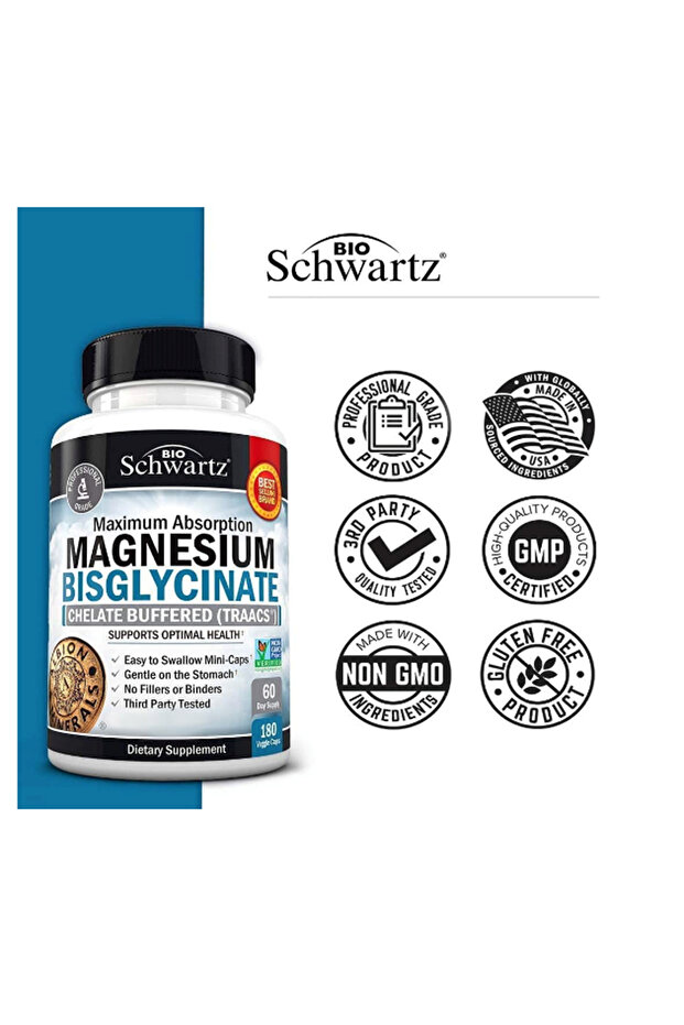 Magnesium Bisglycinate 100% Chelate No-Laxative Effect - Maximum Absorption- Fully Reac - 5