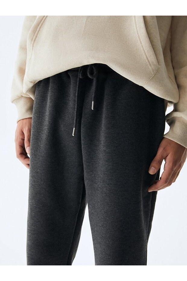 Basıc Beli Lastikli Antrasit Eşofman - 5