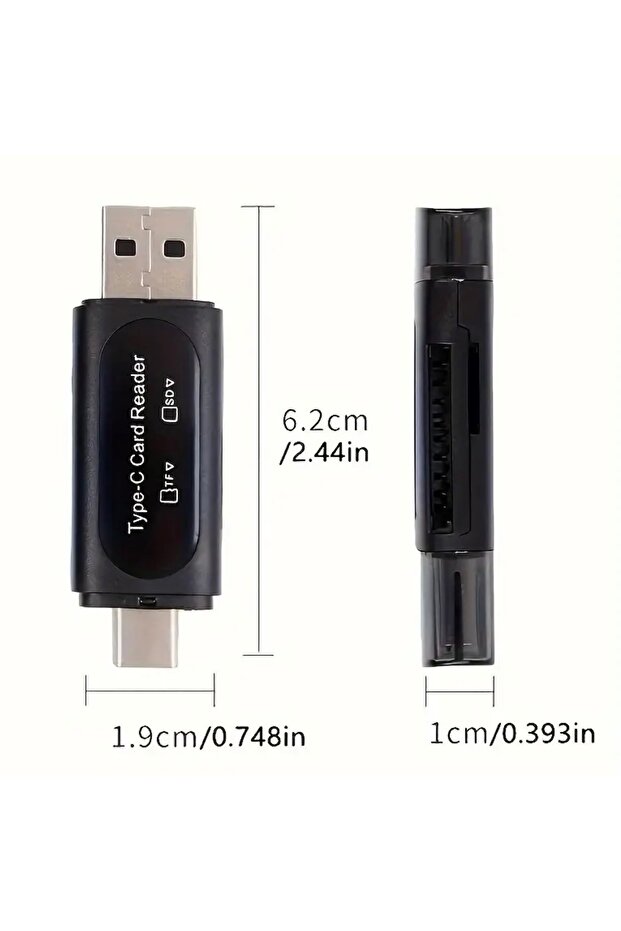USB ve Type-C Kart Okuyucu – SD ve microSD - 2’si 1 Arada Hızlı Veri Transferi - 3