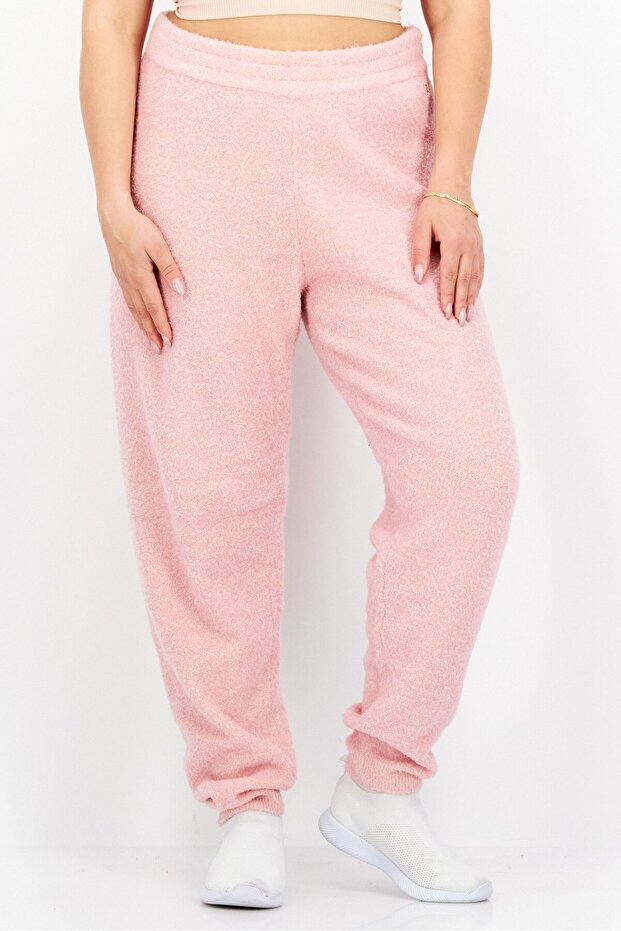 Women Regular Fit Brand Logo Pull-On Sweatpants, Pink