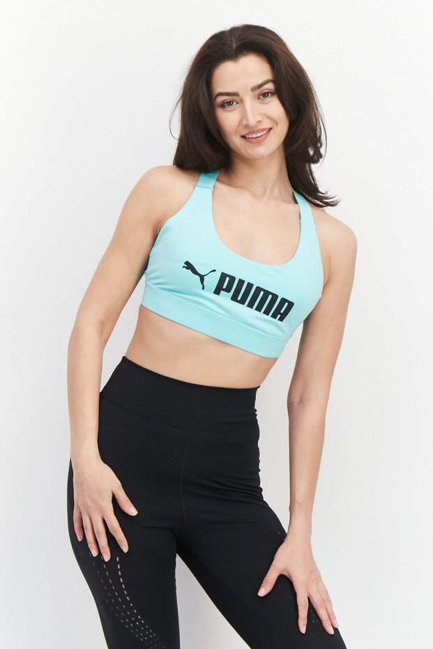 Women Brand Logo Padded Sports Bra, Peppermint