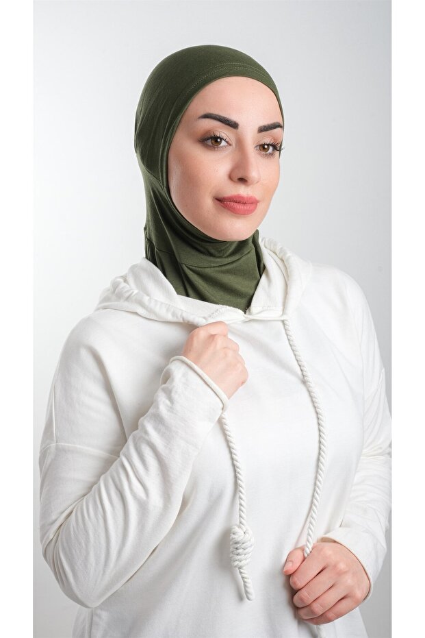 Emerald Practical Ready-made Interlocking Hijab Bonnet Sandy Fabric Sports Hijab 2113_37