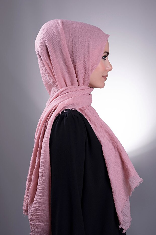 Powder Plain Classic Shawl Wrinkled Shawl 202104_06