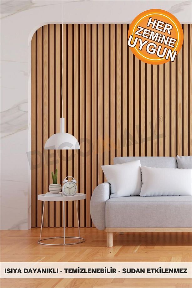 Code129 KENDİNDEN YAPIŞKANLI DUVAR KAPLAMA AHŞAP ÇİTA GÖRÜNÜMLÜ FOLYO İSKANDİNAV PANEL (100X300cm) - 1