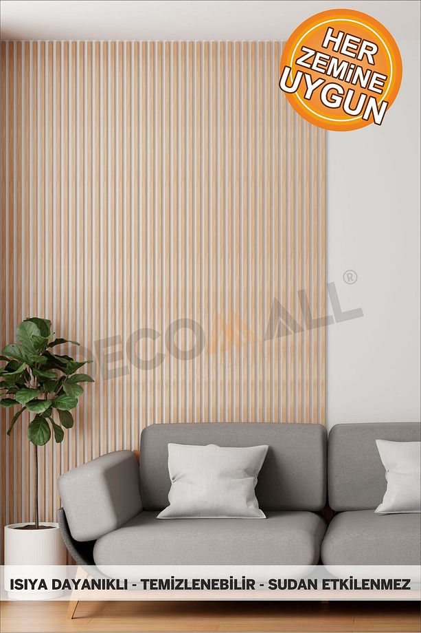 Code127 KENDİNDEN YAPIŞKANLI DUVAR KAPLAMA AHŞAP ÇİTA GÖRÜNÜMLÜ FOLYO İSKANDİNAV PANEL (100X300cm) - 1