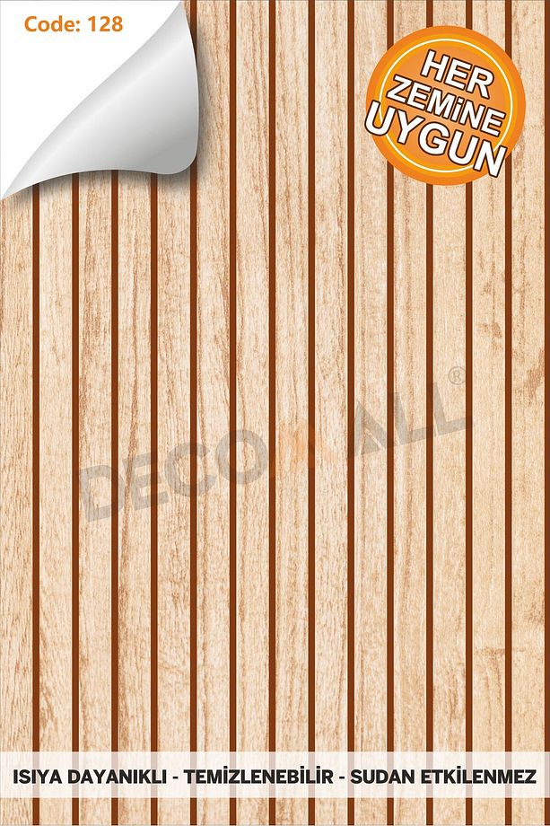 Code128 KENDİNDEN YAPIŞKANLI DUVAR KAPLAMA AHŞAP ÇİTA GÖRÜNÜMLÜ FOLYO İSKANDİNAV PANEL (100X300cm) - 2